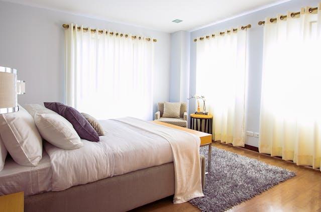 bedroom with large windows
